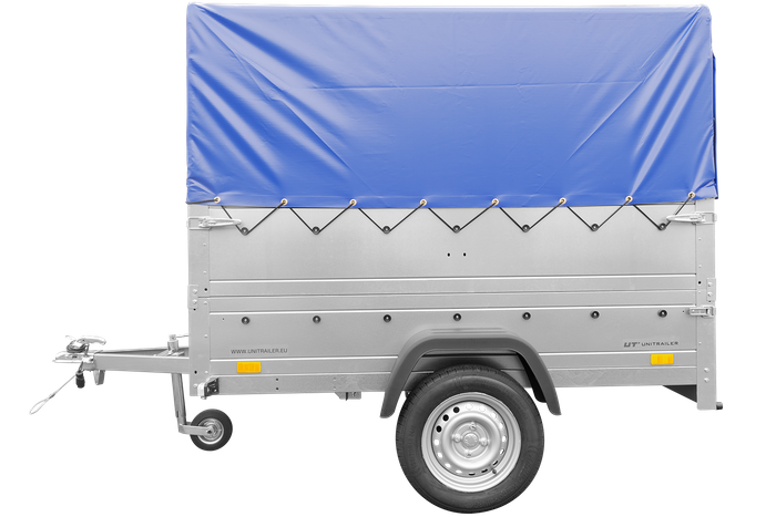 Remorque simple essieu 200x125 avec bâche haute, arceau, rehausses de ridelles et roue jockey - Garden Trailer 201 KIPP