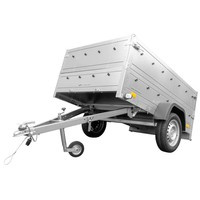 Remorque de voiture Garden Trailer 201 KIPP 500 kg 200 x 125 cm [avec rehausses de ridelles et roue jockey]