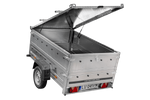 Remorque légère 200x125 UNITRAILER GARDEN 201 KIPP avec côtés BIS et couverture en aluminium