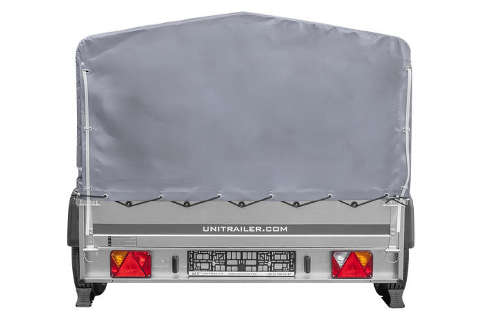Remorque à deux essieux 264x150 UNITRAILER GARDEN 265/2 KIPP avec châssis H-800 et bâche grise