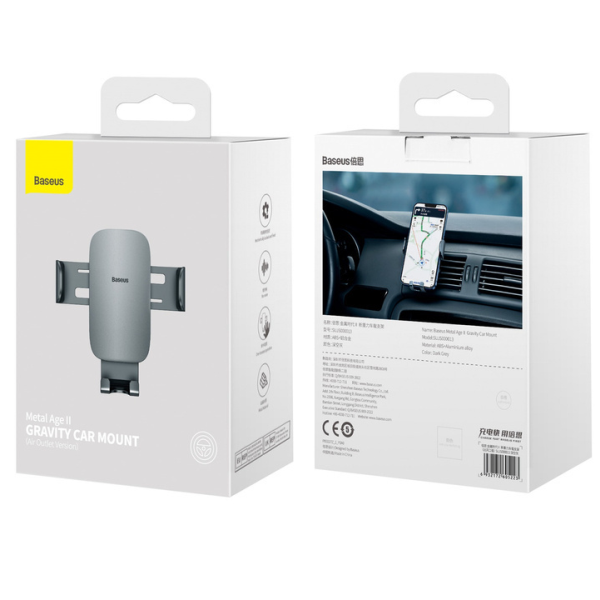 Support de voiture à gravité BASEUS Metal Age II pour grille d'aération, réglable