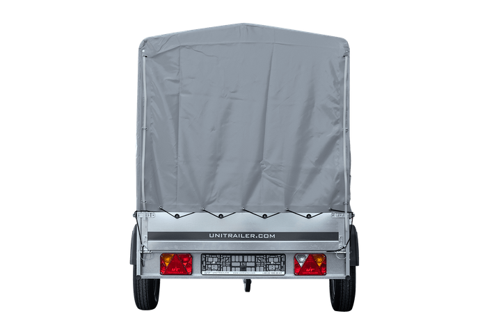 REMORQUE DE JARDIN 264 KIPP AVEC ROUE DE SUPPORT, CADRE H-1100 ET BACHE GRISE