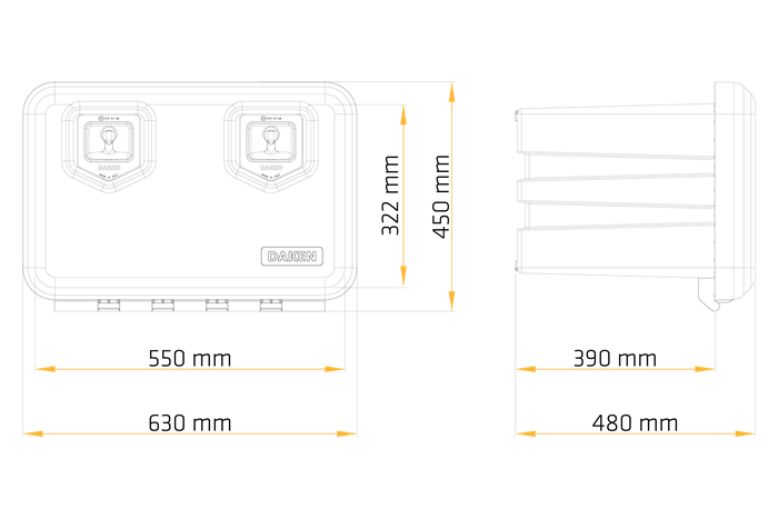 Boîte, coffre à outils DAKEN 81004 WELVET 630x450x480mm 78,5l