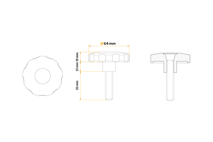 Bouton renforcé M10X33 TULPLAST POK-03 pour rampes