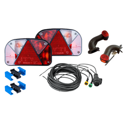 Kit d'éclairage : feux arrière ASPÖCK + feux de gabarit latéraux ASPÖCK + faisceau MANTES 7 m, 13 broches + connecteurs rapides