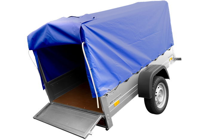 Remorque pliable 750 kg 200 x 125 avec bâche dôme bleue et arceau Garden Trailer 201 KIPP