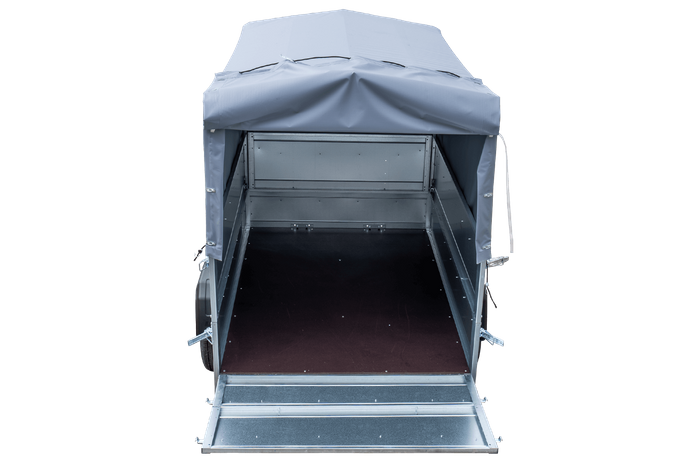 Remorque simple essieu 200x125 avec bâche haute, arceau, rehausses de ridelles et roue jockey - Garden Trailer 201 KIPP