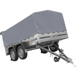 Remorque à deux essieux 264x150 UNITRAILER GARDEN 265/2 KIPP avec châssis H-800 et bâche grise