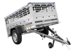 Remorque grillagée 200x106 avec bâche plate grise, ridelles grillagées et roue jockey - Garden Trailer 200 KIPP