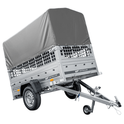 Remorque tôle Garden Trailer 200 KIPP 200x106 cm [avec rehausses grillagées, bâche haute et arceau]