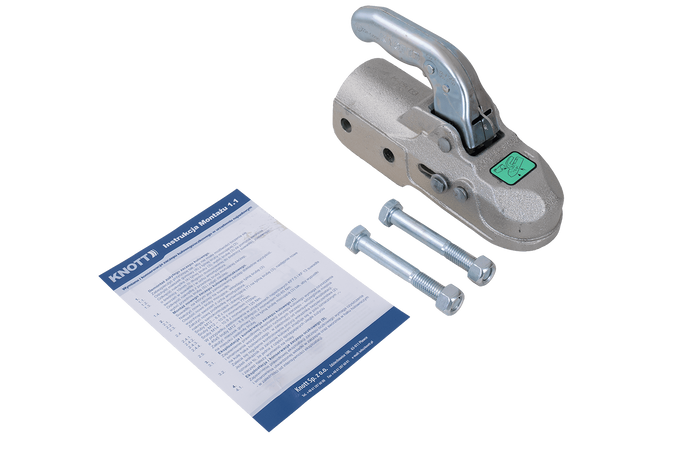 Attelage à boule KNOTT K35-C pour remorque de 3 500 kg avec timon tubulaire de 60 mm, en fonte 