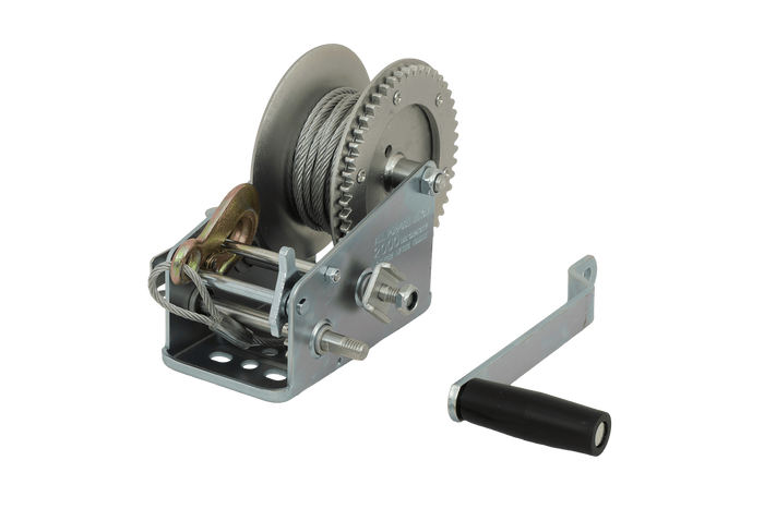 Treuil manuel KNOTT 6X0017.008 pour remorque de 900 kg avec câble en acier