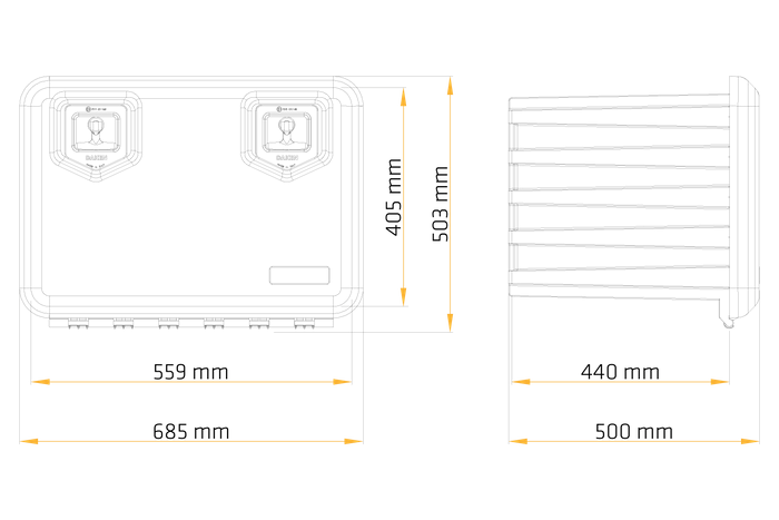 Boîte, coffre à outils  DAKEN 81205 ARKA 685x500x500mm 109l
