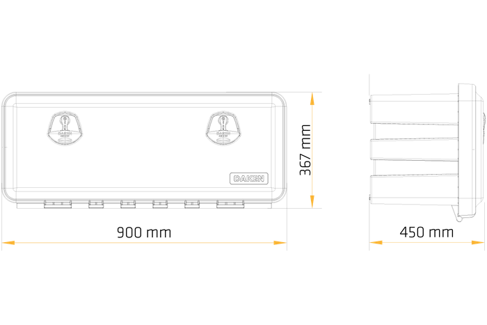 Boîte, coffre à outils DAKEN 81110 JUST 900x367x450mm 90l