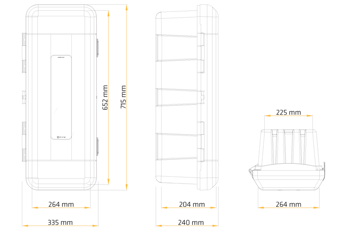 Boîte, caisse extincteur 6/9kg DAKEN 82130 REGON 715x335x240mm rouge