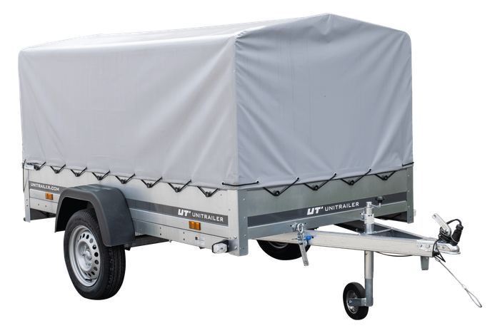 Remorque routière avec bâche haute, arceau H-800 et roue jockey 230x125 Garden Trailer 230 KIPP