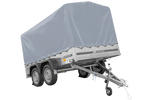 Remorque à deux essieux 264x150 UNITRAILER GARDEN 265/2 KIPP avec châssis H-1100 et bâche grise