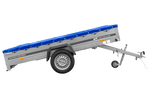 Remorque à un essieu 264x150 UNITRAILER GARDEN 265 KIPP avec châssis H-0 et bâche bleue