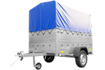 Remorque simple essieu 200x125 avec bâche haute, arceau, rehausses de ridelles et roue jockey - Garden Trailer 201 KIPP