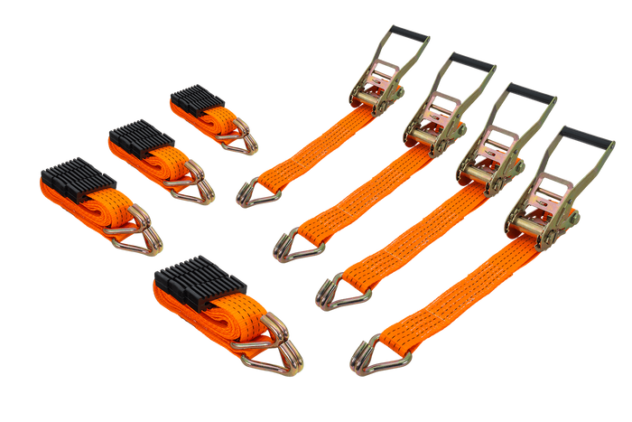 Kit de quatre sangles de transport 3 points avec tendeur pour dépanneuse UNITRAILER 3m/50mm/4t