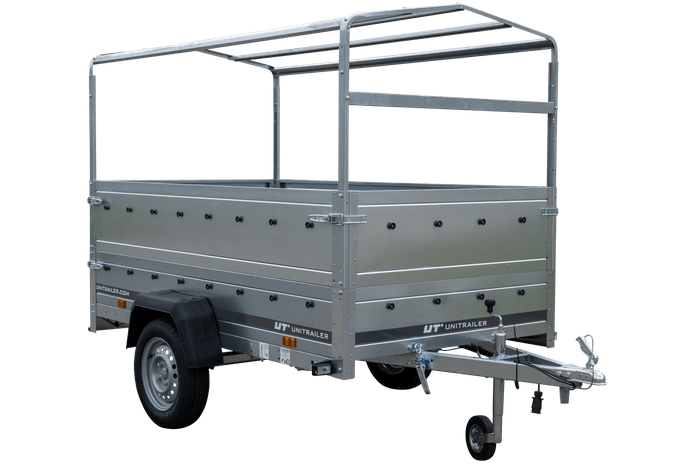 Remorque haute avec rehausses de ridelles et bâche haute - 2,30 x 1,25 m - Garden Trailer 230 KIPP