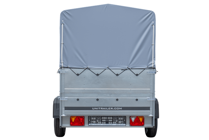 Remorque simple essieu 200x125 avec bâche haute, arceau, rehausses de ridelles et roue jockey - Garden Trailer 201 KIPP