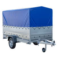 REMORQUE 264 KIPP AVEC ROUE JOCKEY, CÔTÉS RIDELLES SUPPLÉMENTAIRES, CHÂSSIS H-800 ET BACHE BLEUE