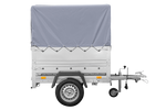 Haute remorque avec bâche 150x106 [bâche grise, arceau, rehausses de ridelles et roue jockey] Garden Trailer 150 KIPP
