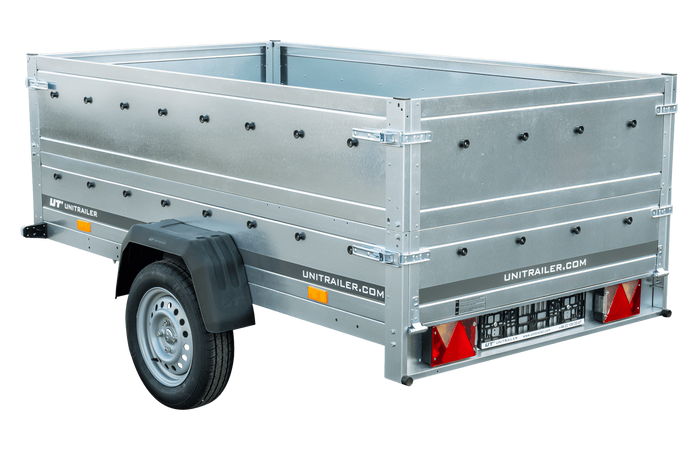 Remorque auto avec rehausses de ridelles et roue jockey Garden Trailer 230 KIPP 2,30 x 1,25 m Unitrailer
