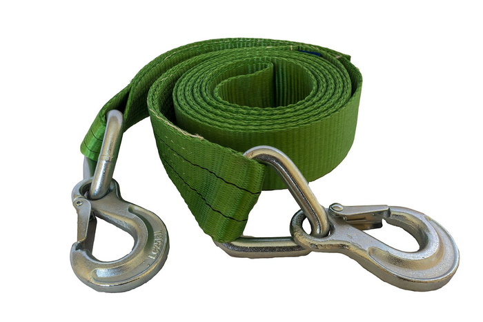 Sangle, corde de remorquage avec crochets UNITRAILER 5 m/60 mm/6 t verte