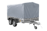 Remorque à deux essieux 264x150 UNITRAILER GARDEN 265/2 KIPP avec châssis H-1100 et bâche grise