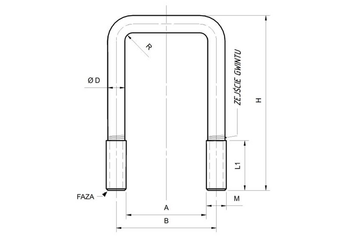 U-BOULON / ÉTRIER type C M10 x 61 x 110 (2")