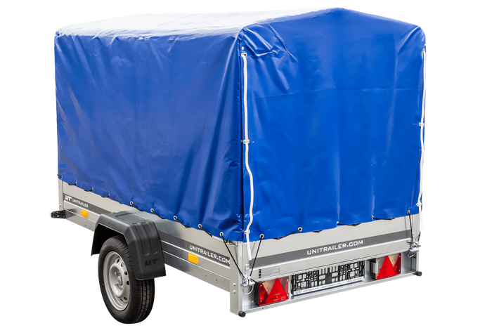 Remorque routière avec bâche haute (110 cm), arceau (110 cm) et roue jockey 230x125 Garden Trailer 230 KIPP