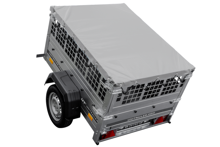 Petite remorque à vendre - Garden Trailer 150 KIPP [avec bâche plate grise, roue jockey]