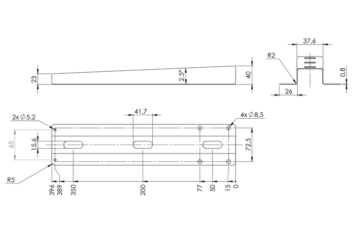 Renforcement des ridelles de remorque 30 cm