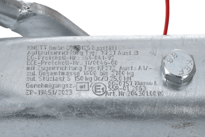 Dispositif de dépassement KNOTT KF27B avec attelage K27A pour remorque de 2700kg avec timon en V
