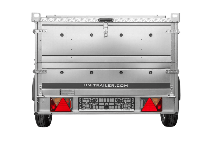 Remorque un essieu 230x125 UNITRAILER GARDEN 230 KIPP avec côtés BIS et couverture en aluminium
