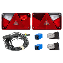 Kit d'éclairage : feux arrière ASPÖCK MULTIPOINT V + feux de gabarit ASPÖCK FLEXIPOINT I + faisceau MANTES 7 m 7 broches