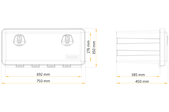 Boîte, coffre à outils DAKEN 81106 JUST 750x350x450mm 75l