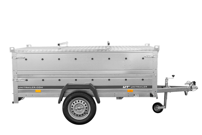 Remorque un essieu 230x125 UNITRAILER GARDEN 230 KIPP avec côtés BIS et couverture en aluminium