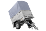 Haute remorque avec bâche 150x106 [bâche grise, arceau, rehausses de ridelles et roue jockey] Garden Trailer 150 KIPP