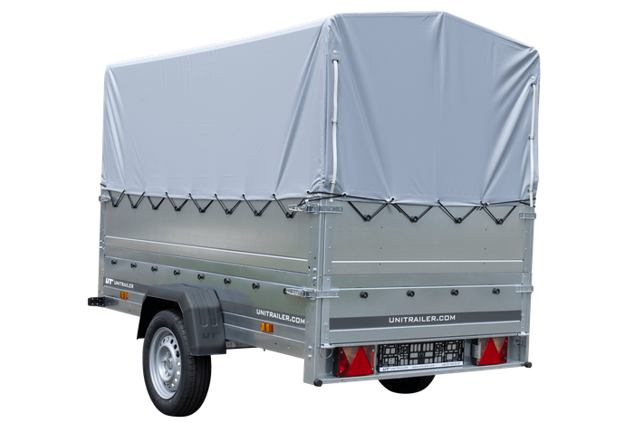 Remorque haute avec rehausses de ridelles et bâche haute - 2,30 x 1,25 m - Garden Trailer 230 KIPP