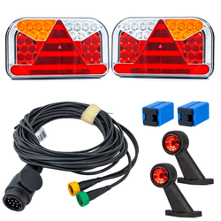 Kit d'éclairage : feux arrière LED FRISTOM FT-170 + feux de position latéraux LED FRISTOM FT-009 + faisceau MANTES 5,2 m 13 broches