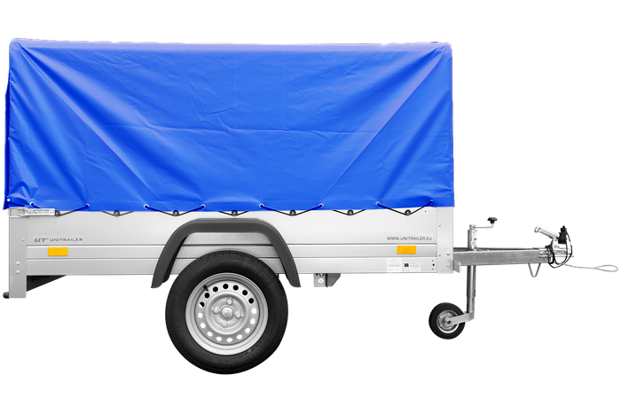 Remorque pliable 750 kg 200 x 125 avec bâche dôme bleue et arceau Garden Trailer 201 KIPP