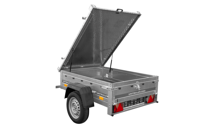 Remorque simple essieu 750 kg PTAC 150x106 Garden Trailer 150 KIPP avec capot aluminium