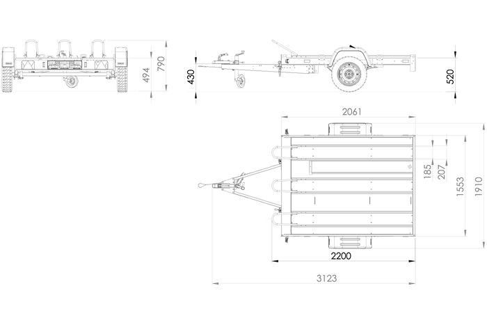 Remorque moto basculante UNITRAILER MOTO 3