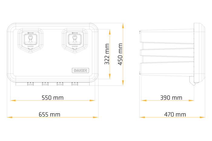 Boîte, coffre à outils DAKEN 81204 655x450x470mm 74l