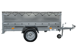 Grande remorque 230x125 avec bâche plate grise, rehausses de ridelles et roue jockey - Garden Trailer 230 KIPP