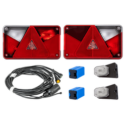 Kit d'éclairage : feux arrière ASPÖCK MULTIPOINT V + feux de gabarit latéraux ASPÖCK FLEXIPOINT I + faisceau ASPÖCK 4,5 m 7 broches