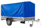 Remorque à essieu 264x150 UNITRAILER GARDEN 265 KIPP avec arceau H-1100 et bâche bleue